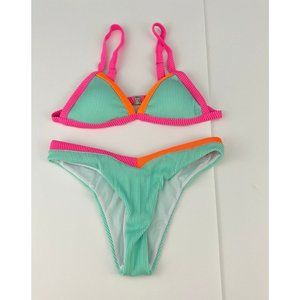 Shein Colorblock Ribbed Bikini Swimsuit Size S